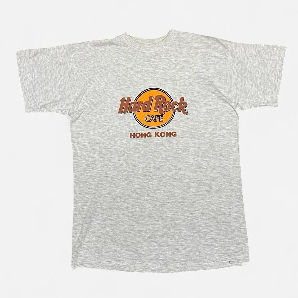 Vintage single stitch Hard Rock Cafe hong  kong graphic grey T-shirt